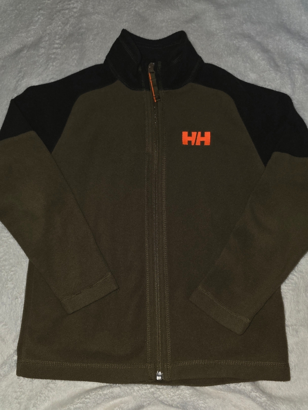 Helly Hansen Kids' Daybreaker 2.0 Fleece Jacket in olive green with black Size 8 - Picture 2 of 6